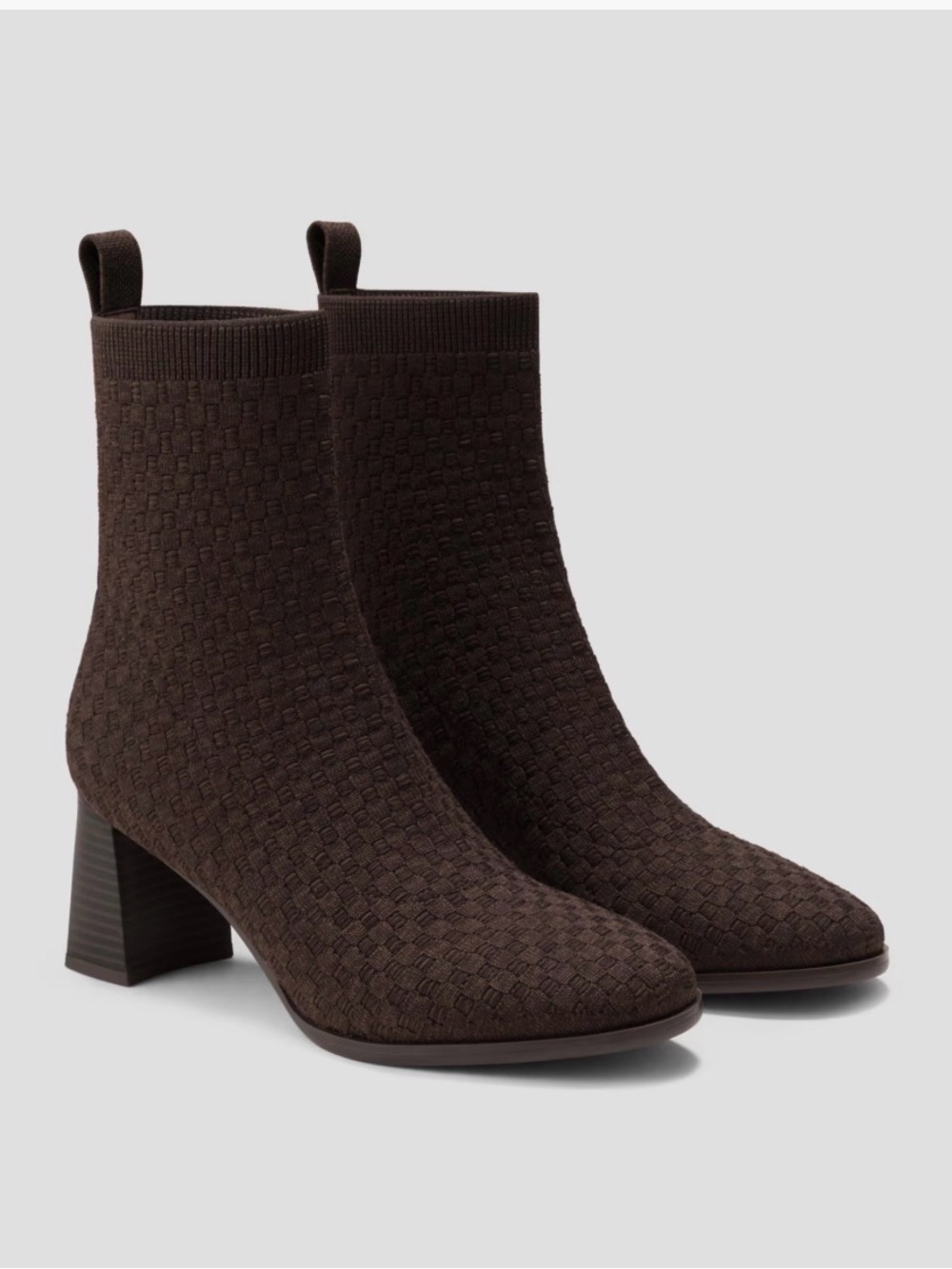 New VIVAIA Thalita Round-Toe Water-Repellent Heeled Boots in Brown 7.5